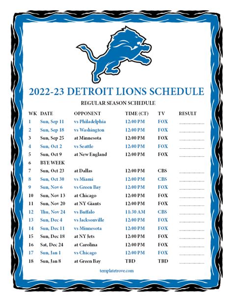 lions standings 2023|det lions 2023 schedule.